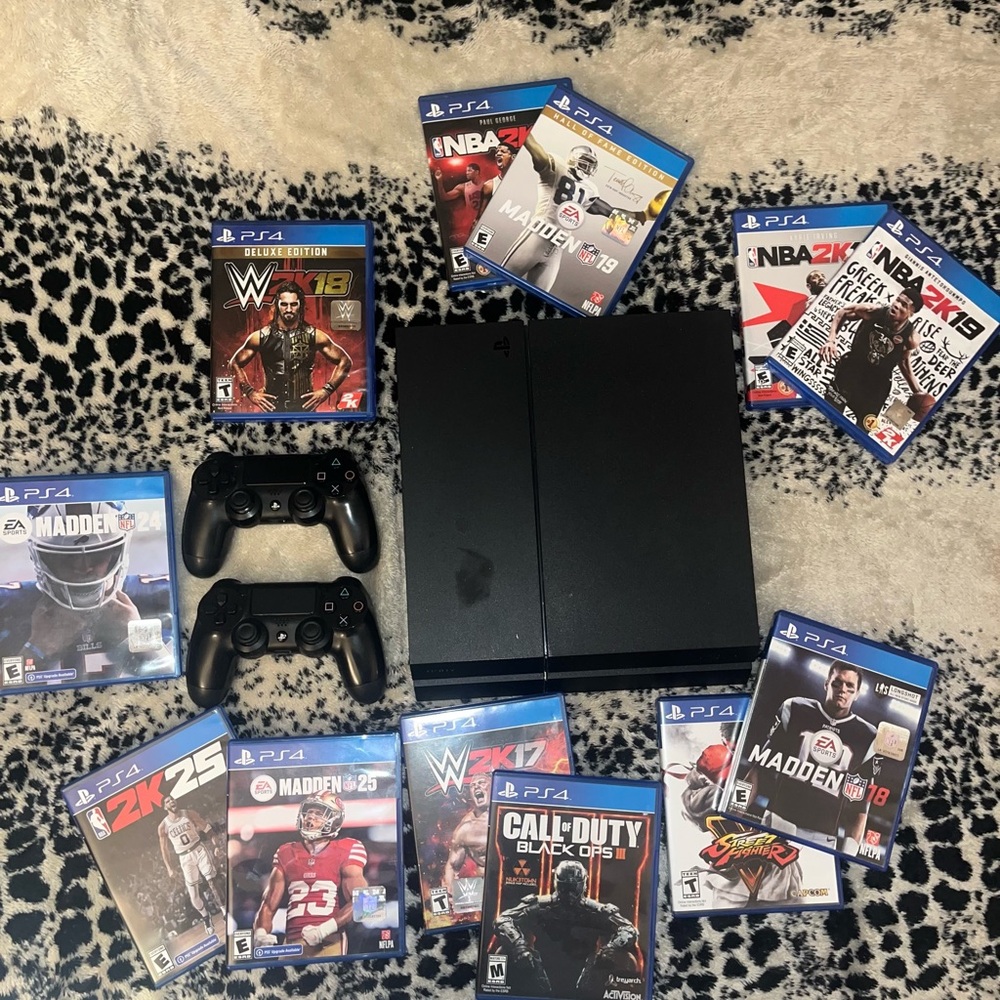 Sony Black PlayStation 4 Console with Games